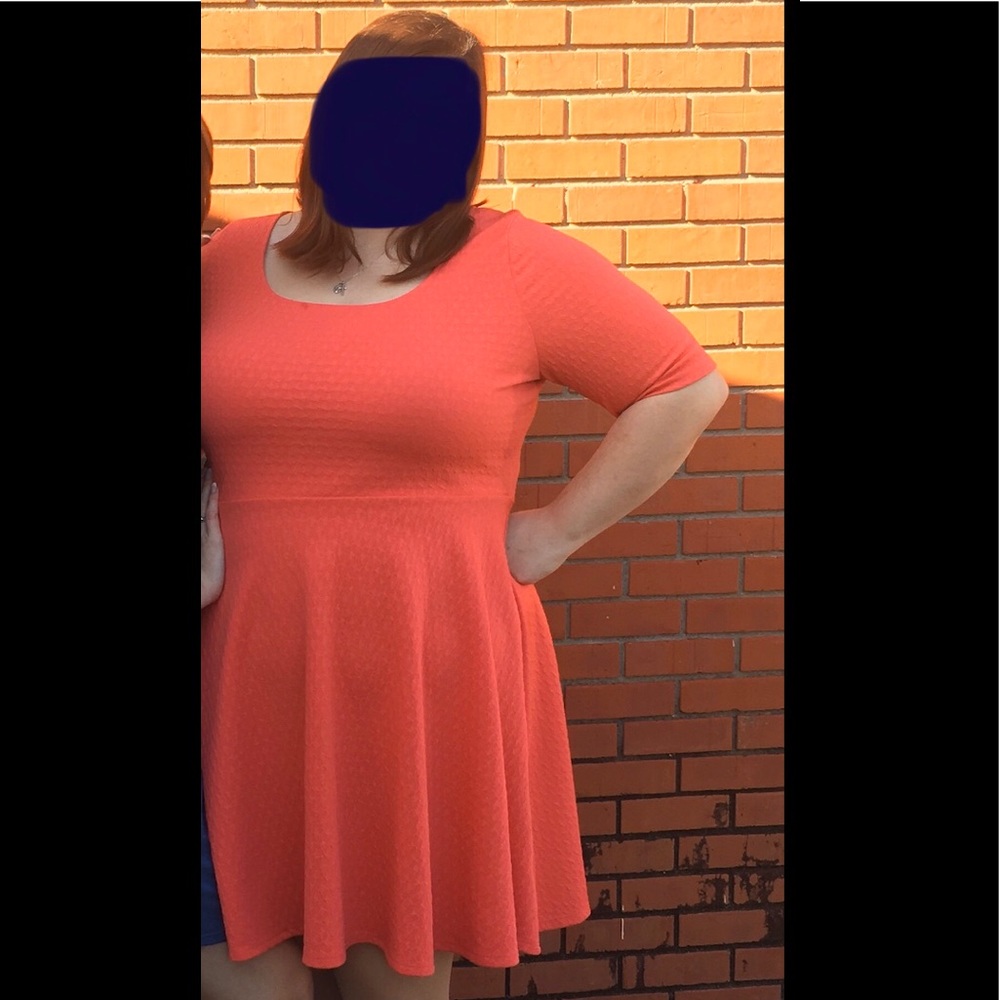 Peach skater dress